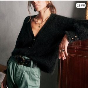 Sézane RARE Mia jumper cardigan in black medium